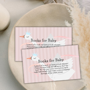 Pink Princess Swan Books For Baby Shower  Enclosure Card