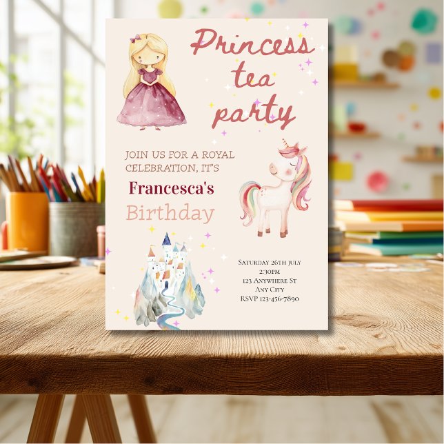 Pink Princess Tea Party birthday Invitation (Creator Uploaded)