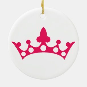 Pink Princess Tiara Ceramic Ornament