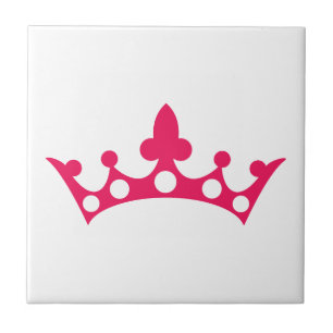 Pink Princess Tiara Ceramic Tile