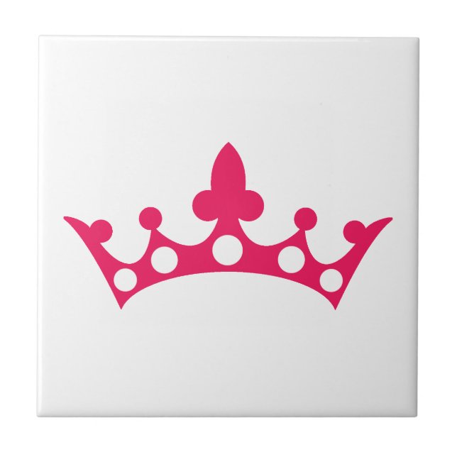 Pink Princess Tiara Ceramic Tile (Front)