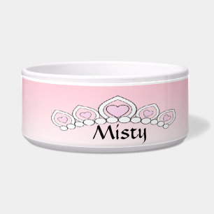 Pink Princess Tiara Dog Dish
