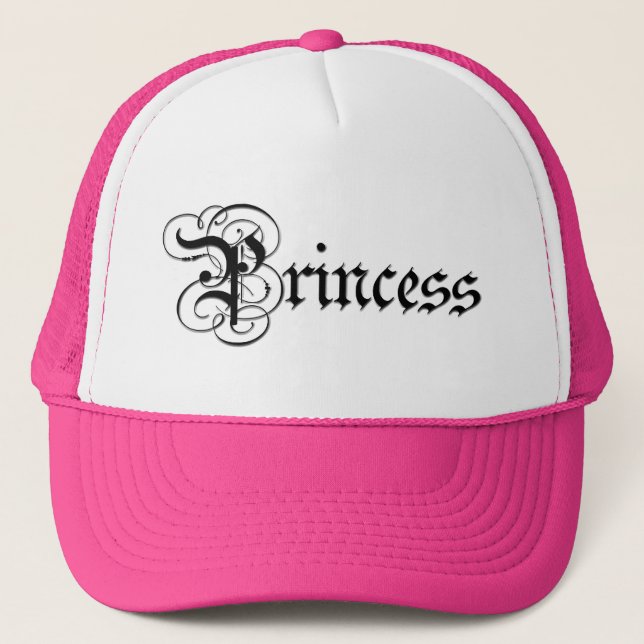 Pink Princess Trucker Hat - Also in Black (Front)