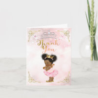 Pink Princess Vintage Baby Girl Ethnic Thank You