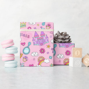 Pink Princess Wrapping Paper, 30" x 6' Paper
