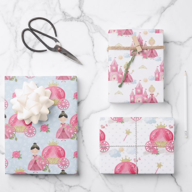 Pink Princess  Wrapping Paper Sheet (Front)