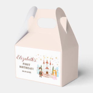 Pink Princesses and Knights Girl Birthday Favour Box