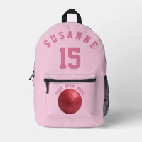 Pink Print Cut Sew Bag Soccer sport Girl school 