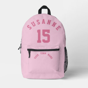 Pink Print Cut Sew Bag Soccer sport Girl school