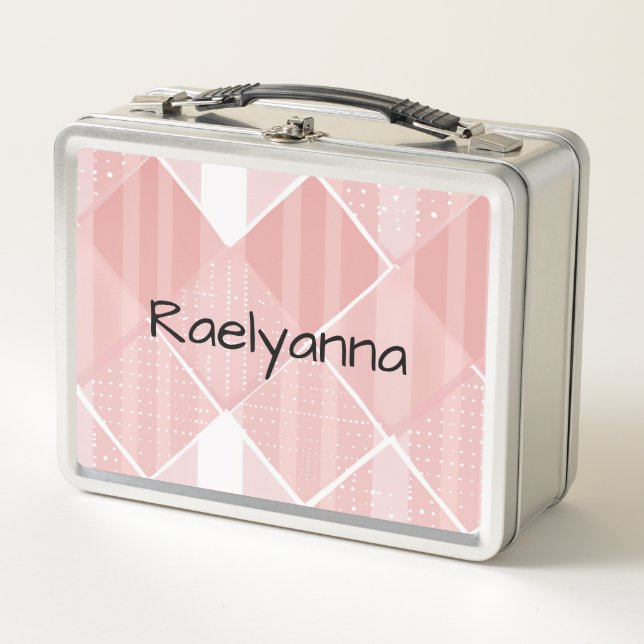 Pink Prism Customised Metal Lunch Box (Front)