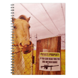 Pink Private Property Horse Notebook