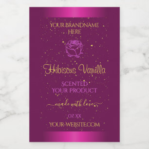 Pink Product Labels Gold Soft Glitter Rose Graphic