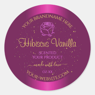 Pink Product Labels Gold Soft Glitter Rose Graphic