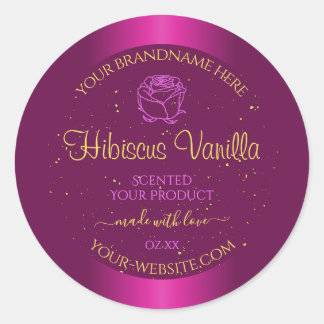 Pink Product Labels Gold Soft Glitter Rose Graphic