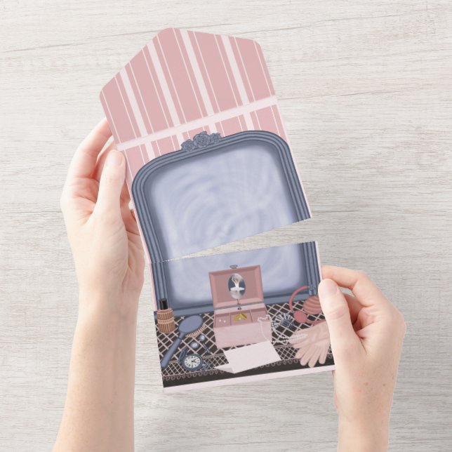 Pink Promise - Empty Mirror All In One Invitation (Tearaway)