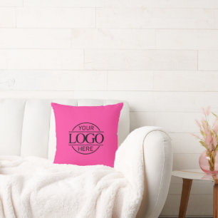 Pink Promotional Elegant Company Business Logo Cushion
