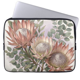 Pink Protea Eucalyptus Botanical Arrangement Laptop Sleeve