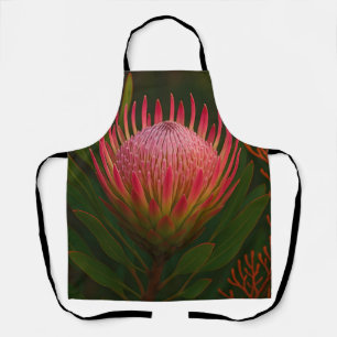 Pink Protea Flower Exotic Bloom Apron