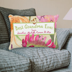 Pink Protea Orange Lily Mother's Day Throw Pillow
