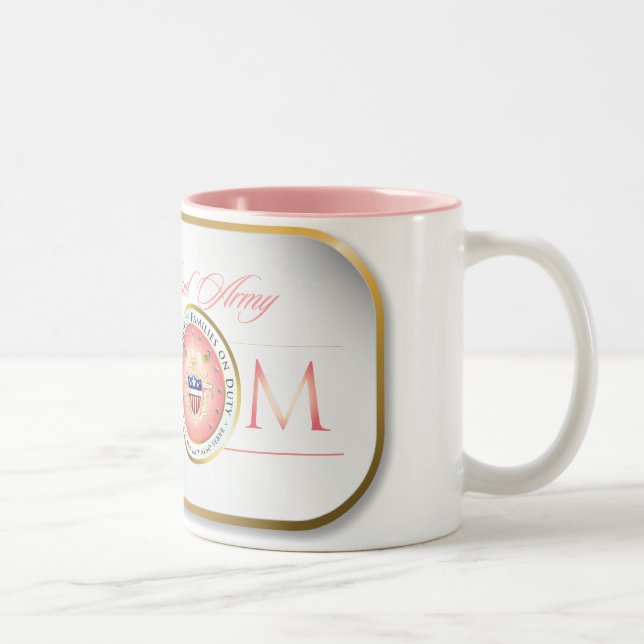 Pink Proud Army Mum Two-Tone Coffee Mug (Right)