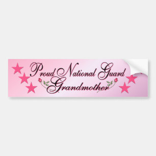 Pink & Proud National Guard Grandmother Bumper Sti Sticker