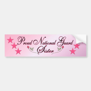 Pink & Proud National Guard Sister Bumper Sticker