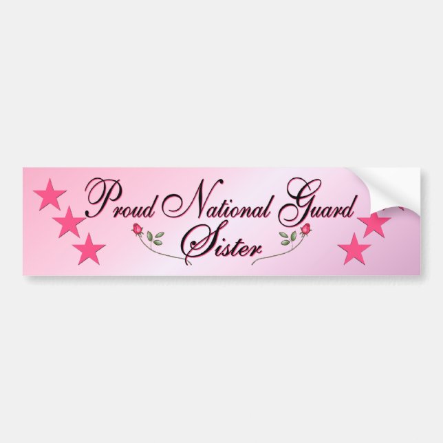 Pink & Proud National Guard Sister Bumper Sticker (Front)