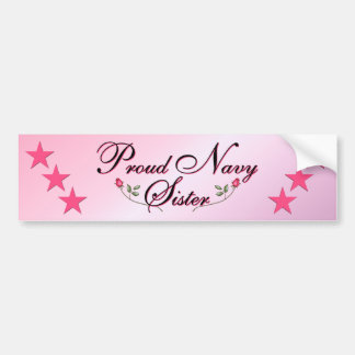 Pink & Proud Navy Sister Bumper Sticker