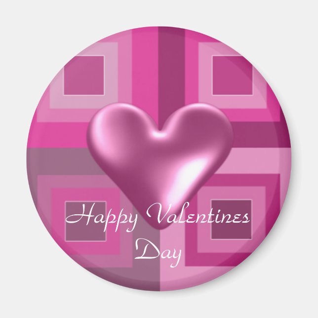 Pink Puffy Hearts for Valentines Day Magnet (Front)