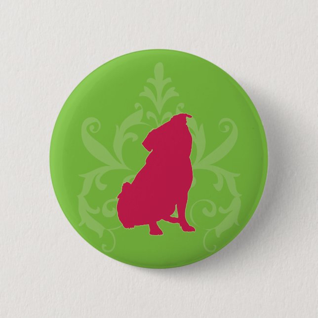 Pink Pug 6 Cm Round Badge (Front)