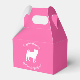 Pink Pug Dog Theme Party Celebration Favour Box