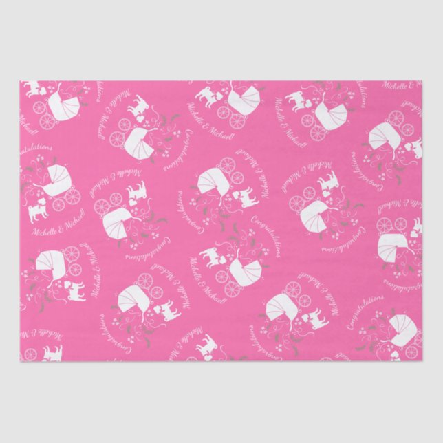 Pink Pug Dog Theme Party Celebration Tissue Paper (Front)