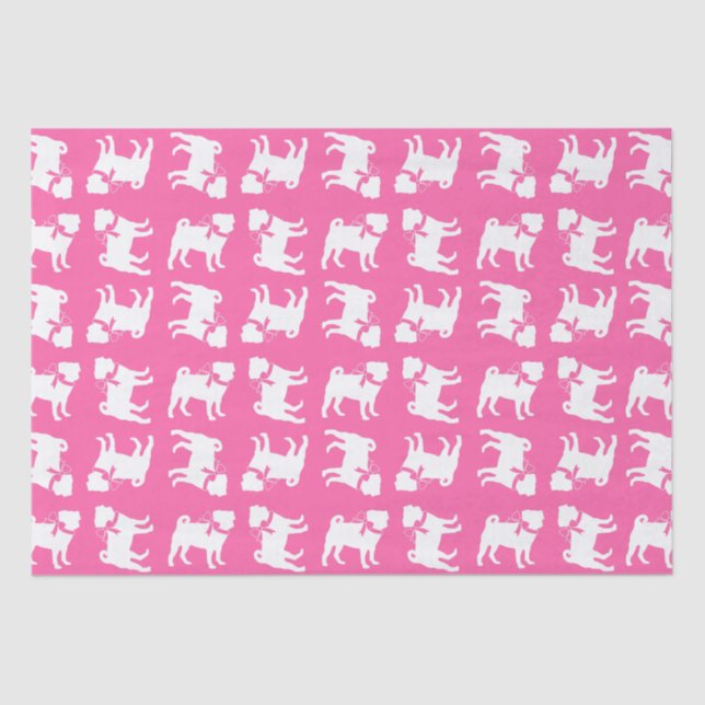 Pink Pug Dog Theme Party Celebration Tissue Paper (Front)