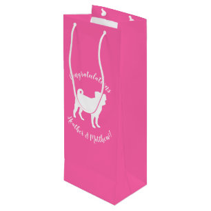 Pink Pug Dog Theme Party Celebration Wine Gift Bag