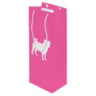 Pink Pug Dog Theme Party Celebration Wine Gift Bag