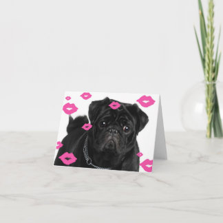 Pink Pugs and Kisses Card