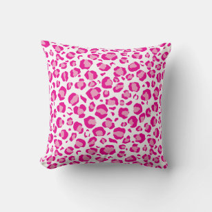Pink puma print on customisable background  cushion