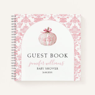 Pink Pumkin Baby Shower Guest Book Gift Notebook