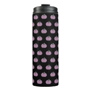 Pink pumpkin and black Thermal Tumbler