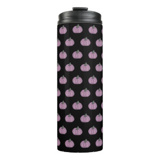  Pink pumpkin and black Thermal Tumbler