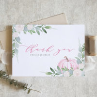 Pink Pumpkin and Greenery Autumn Baby Shower