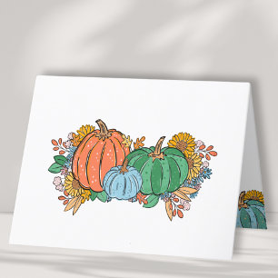 Pink Pumpkin Baby Boy Congratulations Blank Card