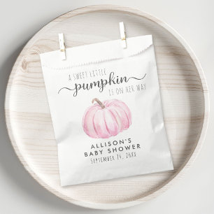 Pink Pumpkin Baby Girl Shower Thank You Favour Bag