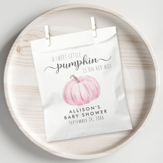 Pink Pumpkin Baby Girl Shower Thank You Favour Bag (Creator Uploaded)