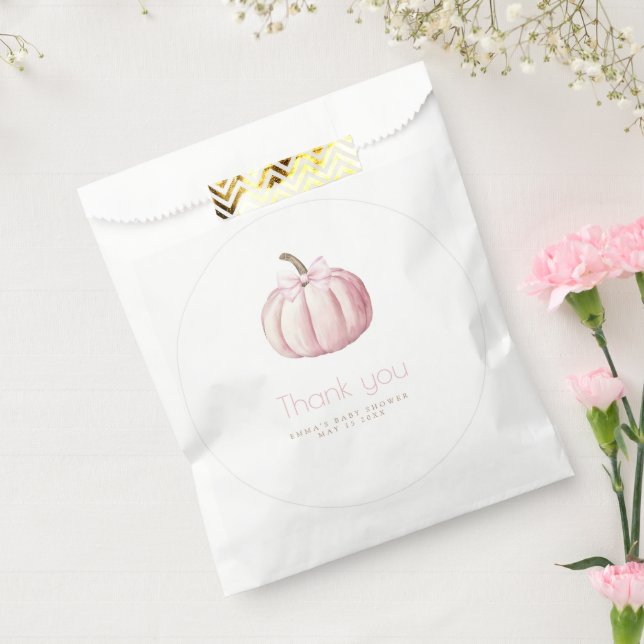 Pink Pumpkin Baby Shower Favour Bags (Sealed)