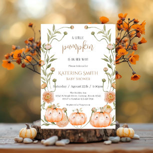 Pink Pumpkin Baby Shower Invitation