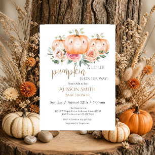 Pink Pumpkin Baby Shower Invitation