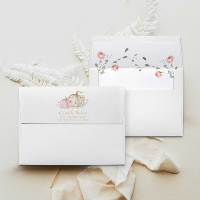 Pink Pumpkin Baby Shower Invitation Envelopes (Creator Uploaded)