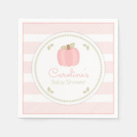Pink Pumpkin Baby Shower Napkin