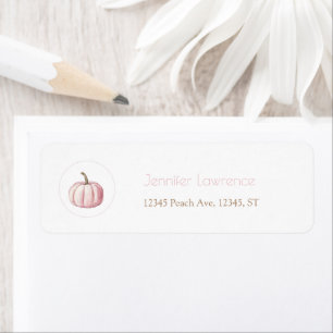 Pink Pumpkin Baby Shower Return Address Label